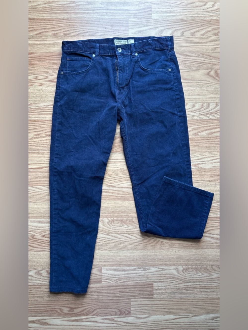 Patagonia Men's Corduroy Pants Blue 34x34 100% Organic Cotton Iron Clad